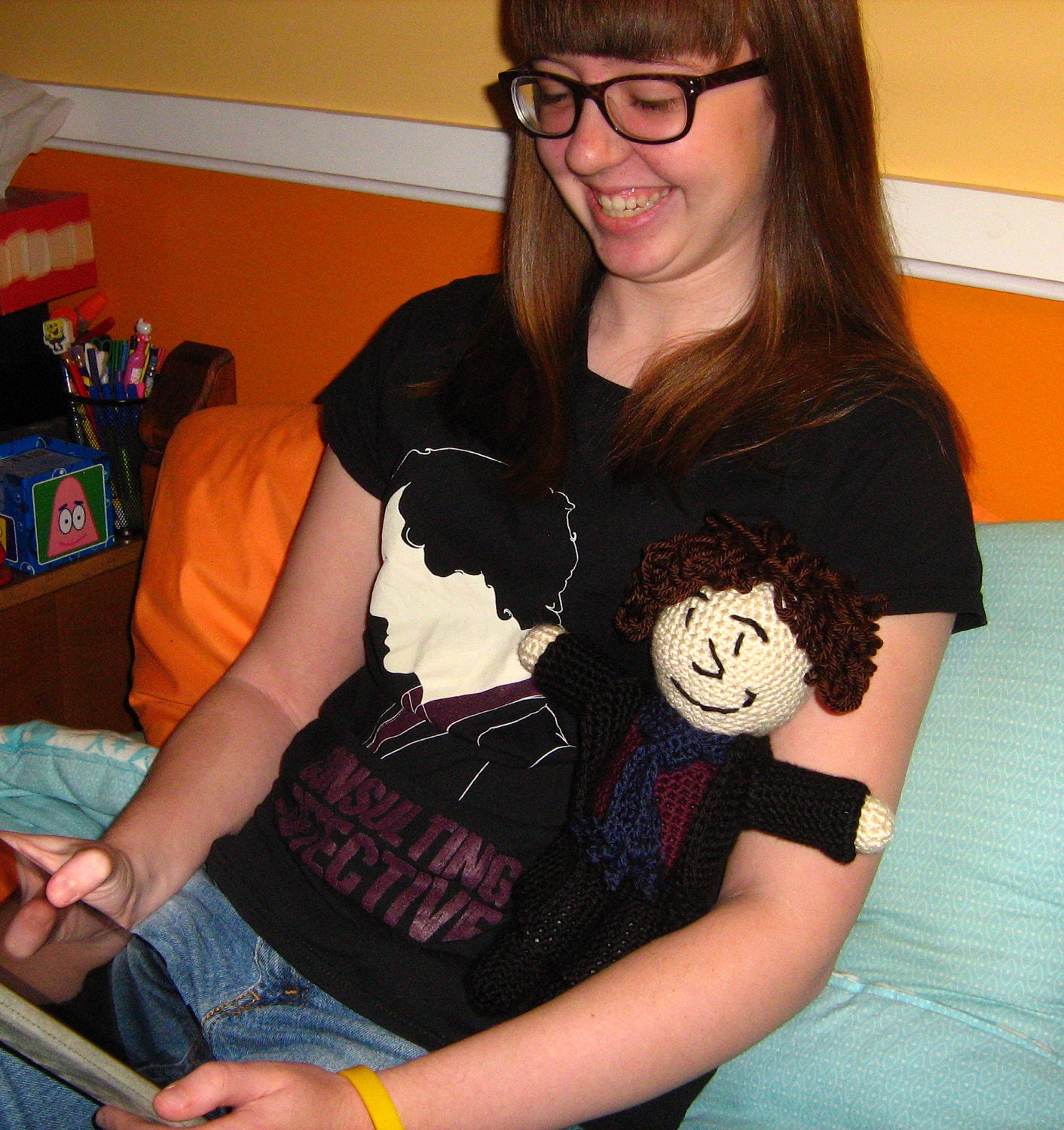 Super-cuddly BBC Sherlock crochet doll