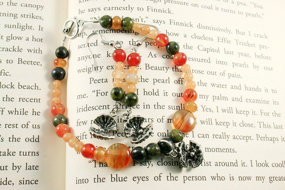 Hunger Games Peeta & Katniss Bracelet Earring Set