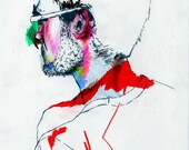 custom mixed media portrait- 8"x10" MADE TO ORDER