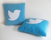 Twitter Bird Icon Fleece Pillow