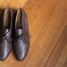 Vintage Brown Leather Lace Up Flats, Bass, Women's Size 8.5