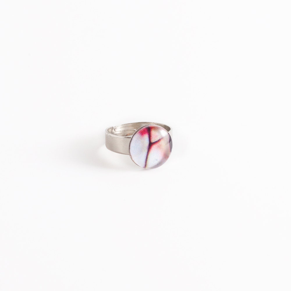 Romantic Adjustable Ring, silver color photo jewelry. Wearable abstract design for women.