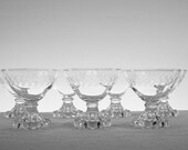Vintage Anchor Hocking Laurel Chadwick Bubble Dessert Bowl / Dish Glassware: Set of 7