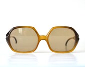 Vintage Christian Dior sunglasses French 70s womens ombre amber oversized statement frame eyewear