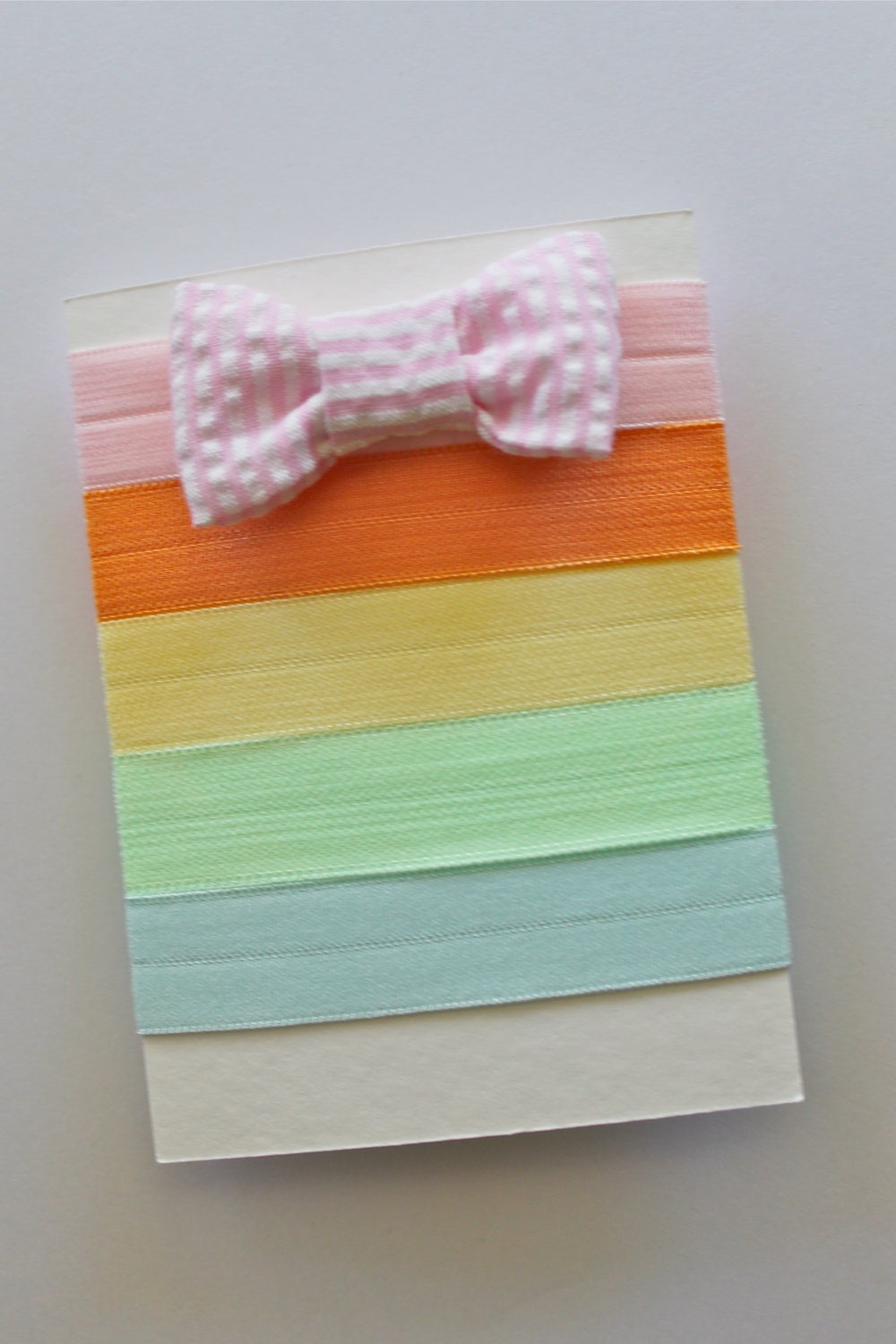 Seersucker Bow Hair Tie Set