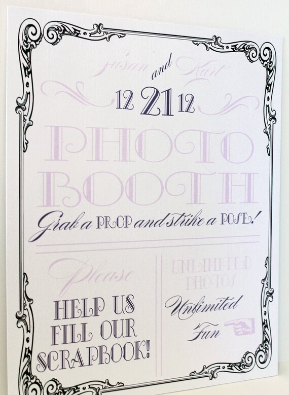 Custom Vintage Poster Style Wedding Photo Booth Sign Il_570xn