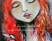 Original Artwork Red Fox Spirit Animal Totem Mixed Media Girl Woman Watercolor Painting Medicine Shamanic Spiritual Art sarahdonnell - Vixen