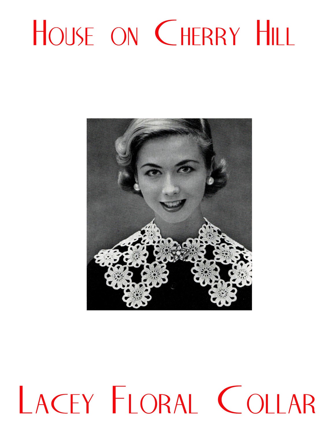 Detachable Collar PDF Pattern, crochet pattern, INSTANT DOWNLOAD, crochet lace, crochet flower pattern, lacey flowers, removable collar 223