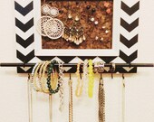 Rustic Chevron 5x7 Jewelry Wall Organizer