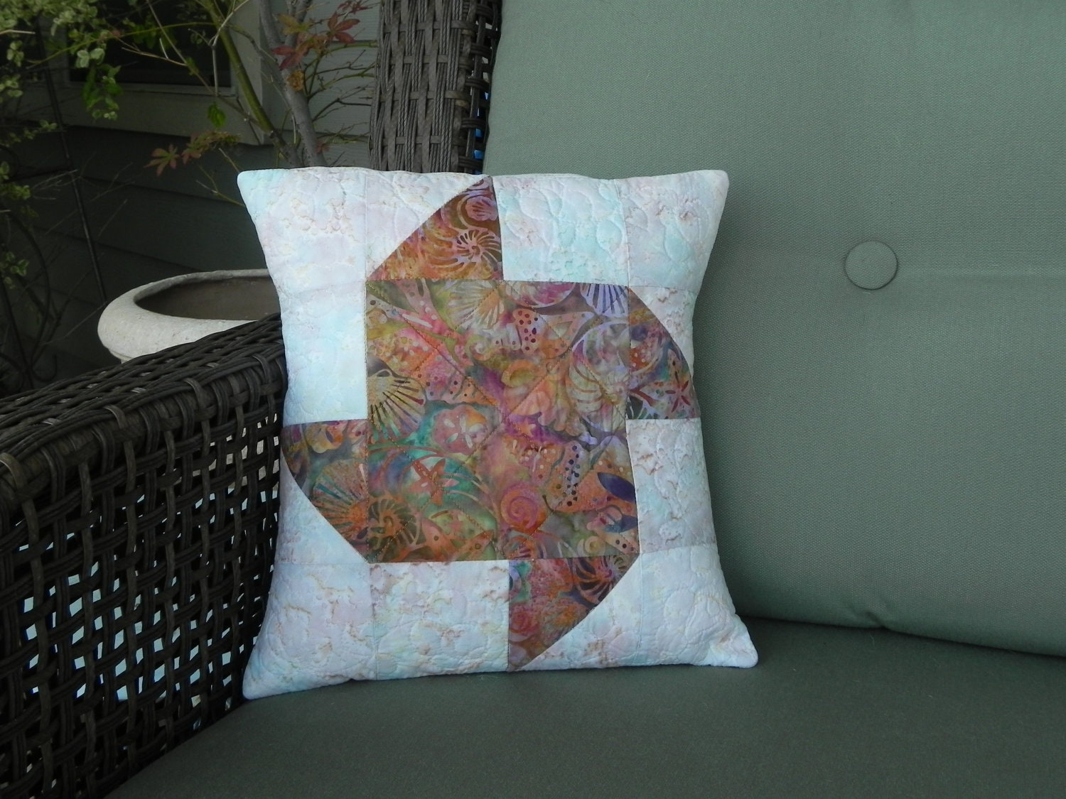 Shell Pinwheel Quilted Pillow Cover