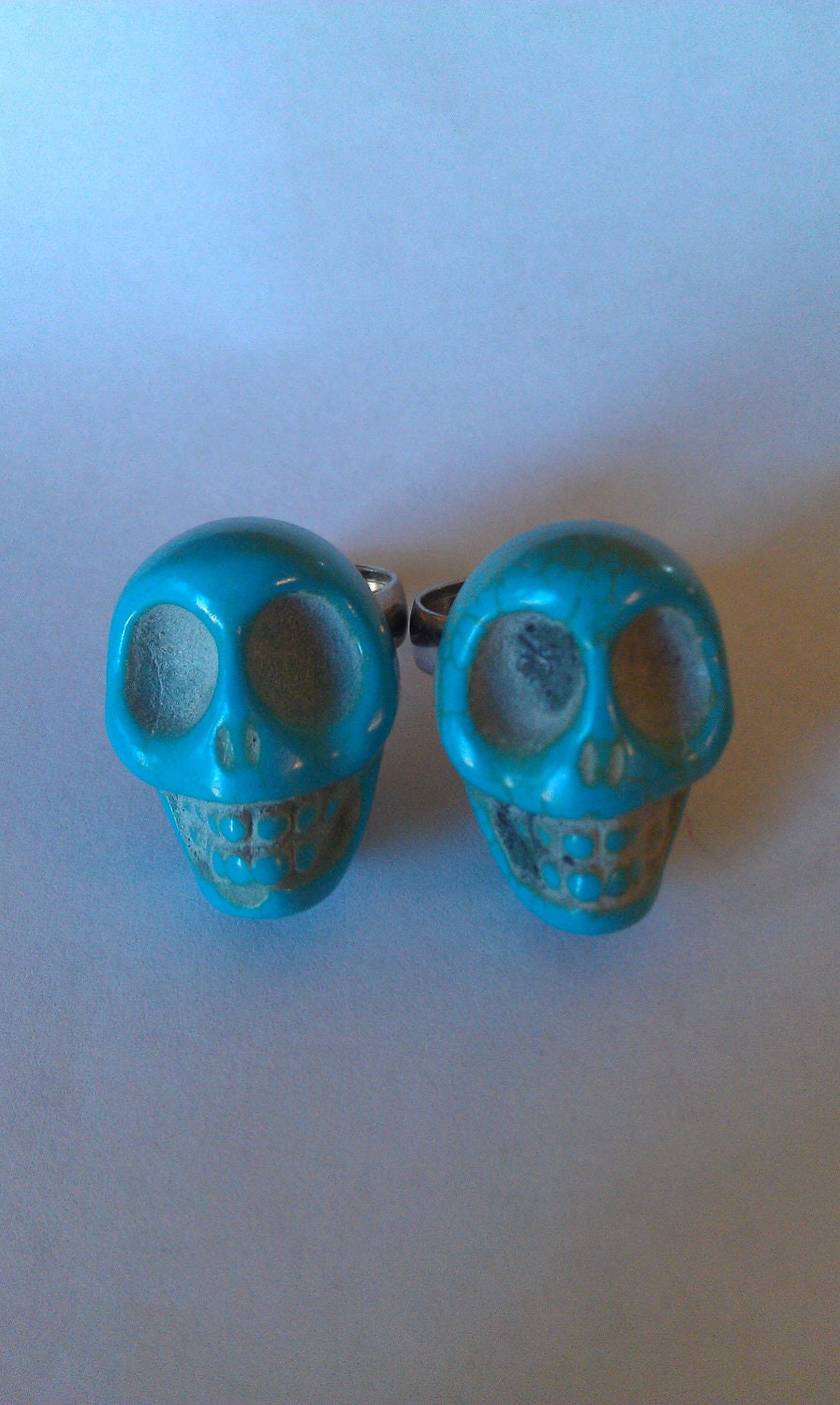 Turquoise Skull Ring on Adjustable Silver Band
