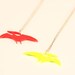 Pterodactyl Necklace. Laser Cut Acrylic Dinosaur Necklace. Perspex and Cherry Wood.