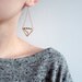 Geometric triangle pyramid metallic dangle earrings, geometric earrings.