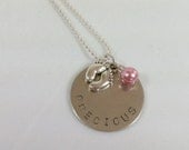 Precious Stamped Necklace in Pink - Customize it