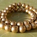 8mm Czech Glass Druk Gold Stardust Beads - 10