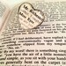 Jane Eyre and Mr Rochester Antiqued Bronze Adjustable Book Page Heart Ring Charlotte Bronte