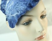 Felted Necklace Hair Accessory "Dark Starry Night"