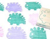 SALE Hand Carved Dinosaur ( Stegosaurus ) Stamp