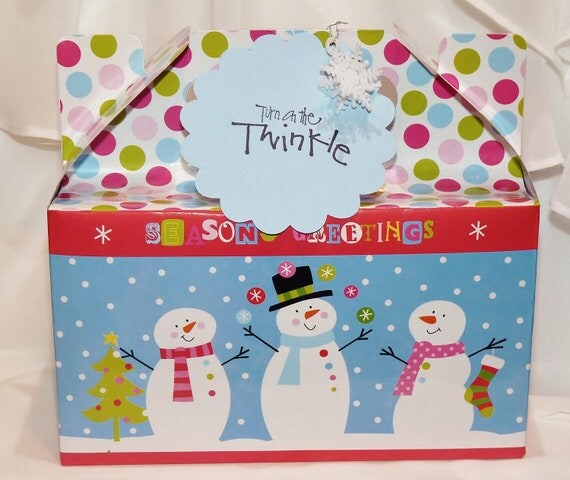 Gable BoX- WiNtEr SnOwMeN BAKERY -3- FAVOR BOX / CooKie BoX / Treats / Favors / Candy / CooKies and HomeMaDe GoodieS Il_570xn