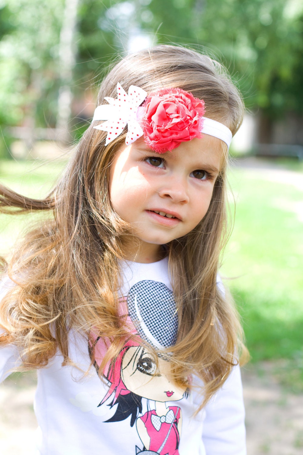 Pink rosette headband for baby girl - Pink flower headband - Infant headbands - Valentine headband - Baby Toddler Child Girls Headband