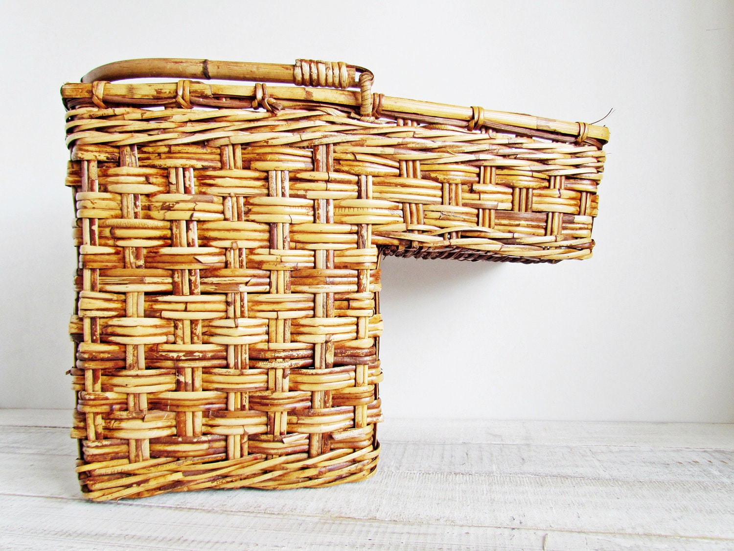 Vintage Hand Woven Stair Step Basket