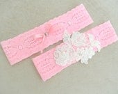 garter set, wedding garters, bridal garters, lace garters, bride, wedding accessory, pink garters,