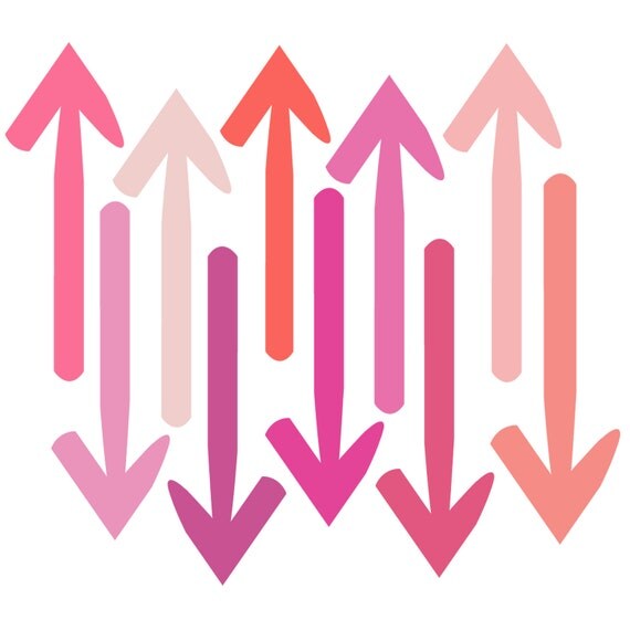 Digital Scrapbook Clip Art // Valentine Arrows // Pink // Navaho Arrows // Painted Arrows // png files // 300 DPI // Instant Download Il_570xn