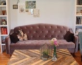 Reclaimed Chevron Pallet and Barn Wood Coffee Table with Steel Legs- Volans