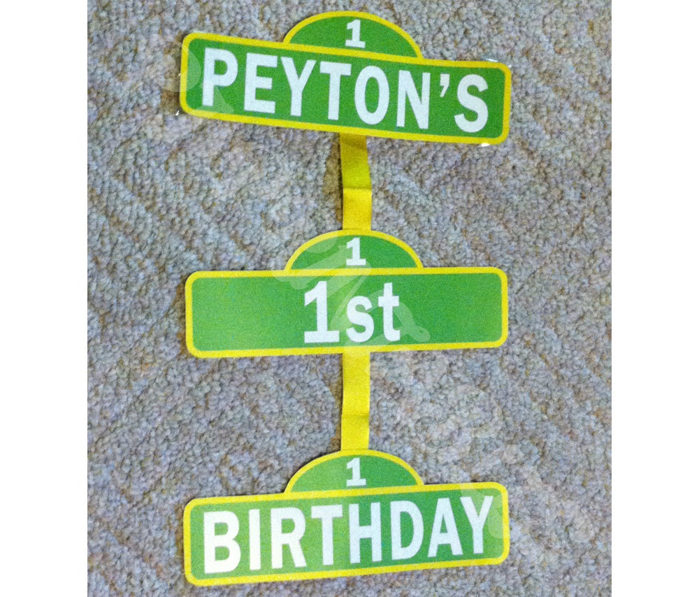 Sesame Street Inspired Hanging Birthday Sign- Customized Digital File Il_570xn