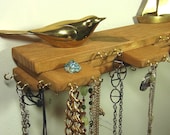 Jewelry Organizer Hanger Stacked Wood Honey Oak Rustic
