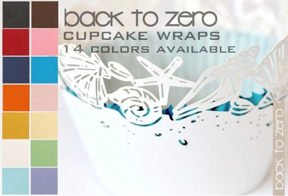 100 Cupcake Wrappers - Sea Shell - 14 Colors Available