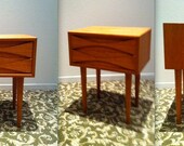 ARNE VODDER Danish modern end table double drawer palisander wood mid century 50s-'60s Eames era NC Mobler Odense label gorgeous rare