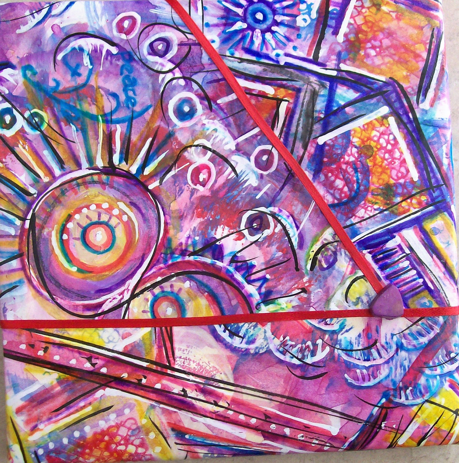 Original Mixed Media Abstract Art Set of 3 by