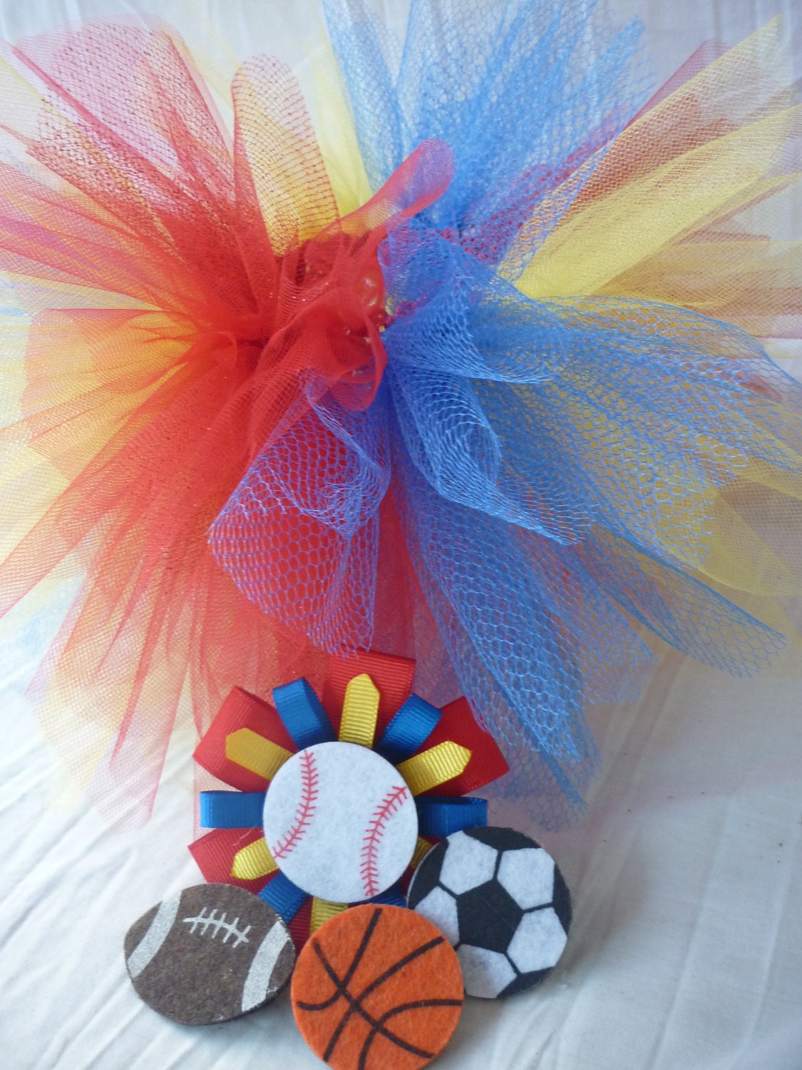 Custom baby tutu and hair bow set. Kansas University (KU) sports theme  - football, basketball, baseball & soccer options. Choose your team.