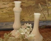 Party of Two     Vintage Milk Glass Vases Classy and  Elegant