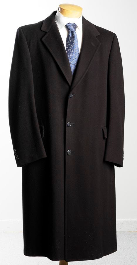 Heavy Weight Mens Black Top Coat Overcoat Winter Formal Classic Timeless Sharp Wool