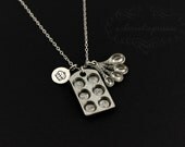BAKER NECKLACE . Baking Necklace . Sterling Silver Charm Necklace . Cupcake Muffin Pan & Measuring Spoons . Cooking . Pasty Chef Gifts