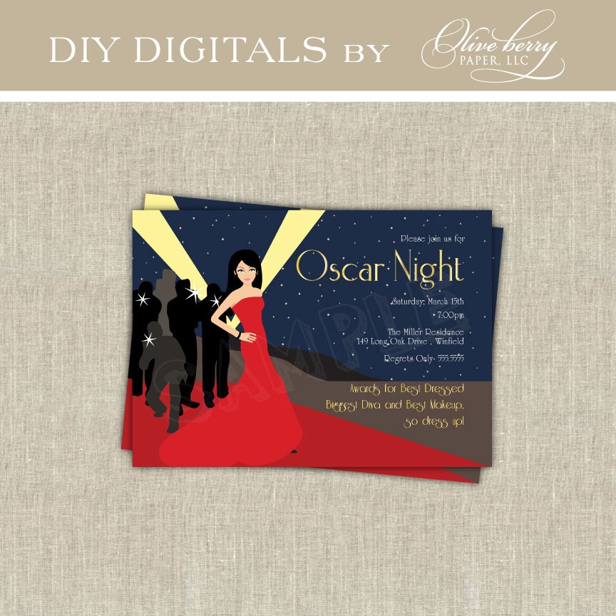 Items similar to Oscar Party Invitations on Etsy
