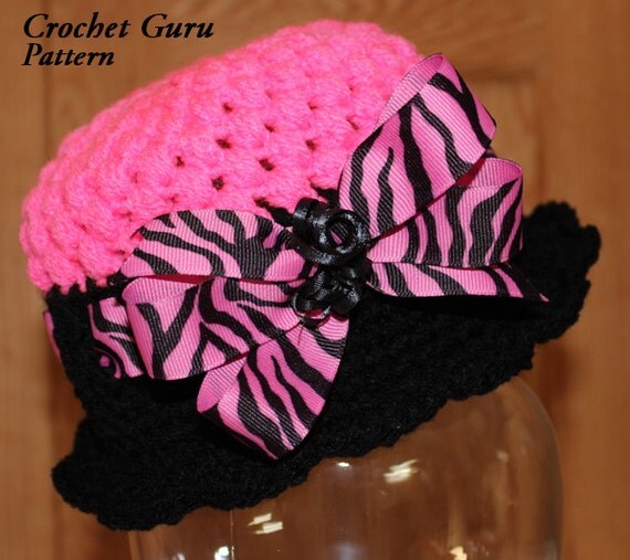 Crochet Hat Pattern Cloche Hat 5 Sizes Baby by CrochetGuruShop