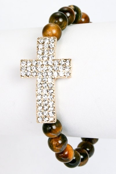 Rhinestone Cross Bracelet
