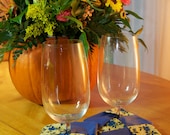 Handmade Pansy Wine Glass Coaster Set (four)
