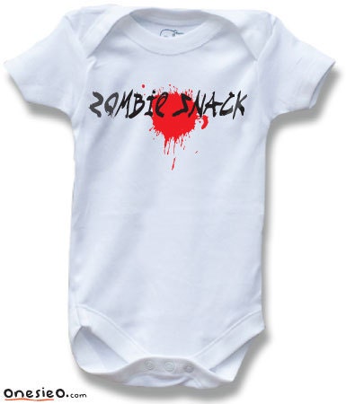 Zombie Snack Dead Apocalypse Funny Saying Baby One Piece Bodysuit for Boys and Girls Cute Baby Shower Gift