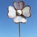 Soft Purple Heart Flower Garden Stake - Stained Glass Garden Decor (large)