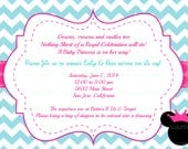 Princess and Minnie Pink Turquoise FairyTale Baby Shower Invitation  Printable
