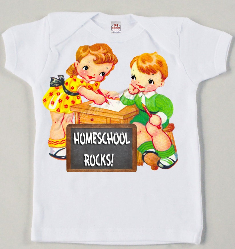 Vintage Homeschool Tee Custom Size Retro Back to School