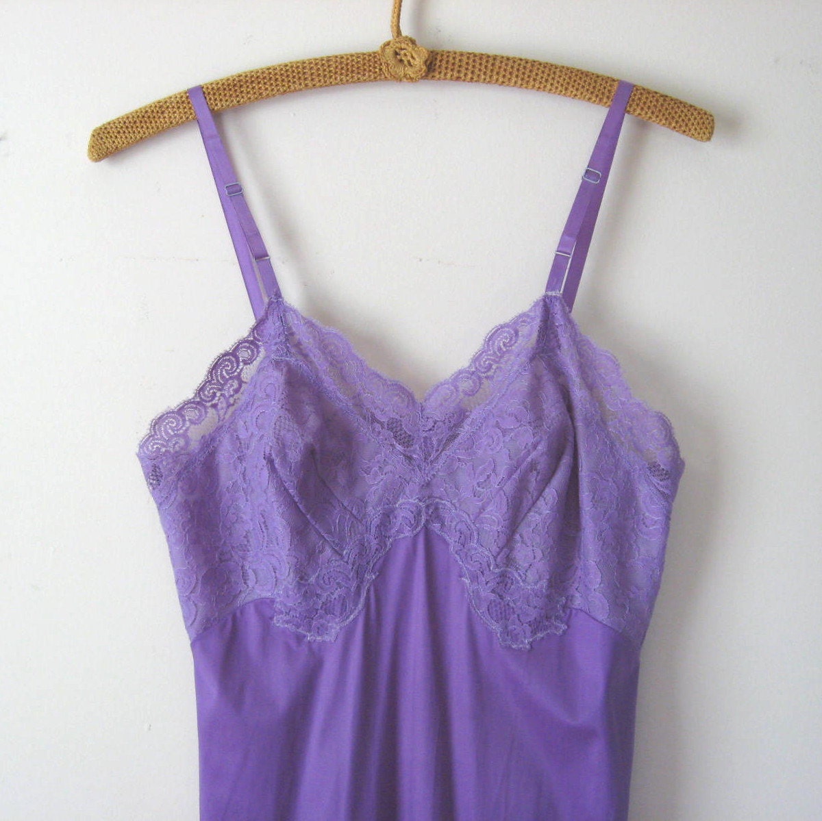 Purple Lace Dress Vintage 1960s Vanity Fair Slip Dress