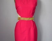 Hot Pink Cutout Waist Dress