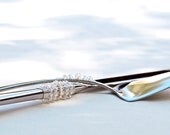 Beaded Wedding Cake Server And Knife Serving Set SWAROVSKI Crystal And Pearl ELEGANT CLASSIC Couture