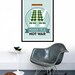 Kitchen art poster Mid Century Modern retro print Stig Lindberg teapot coffee office - Make Tea Not War 2 - 50 x 70 cm
