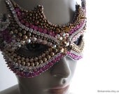 SALE Pink Gold Crystal Mask